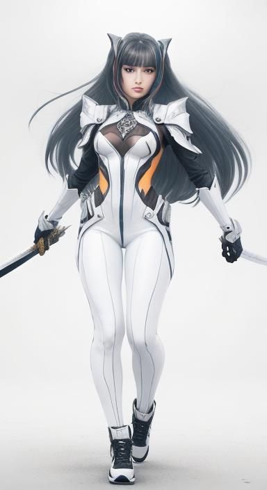 Gothic Vampire Assassin in Mid-Air Combat