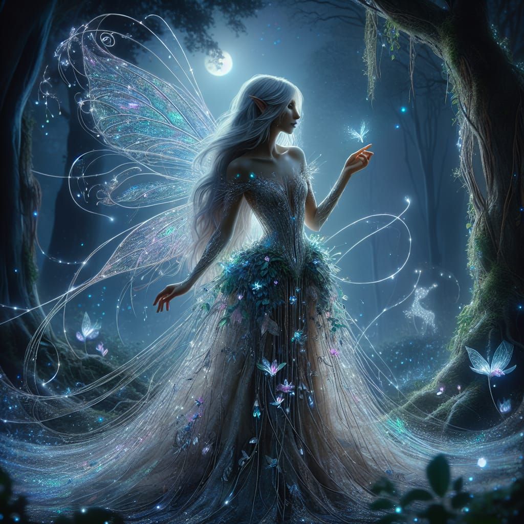 Moonlit Fairy in Enchanted Forest