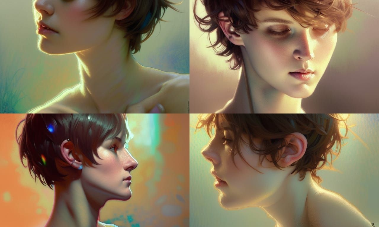 Soft Cottagecore Portrait in Oil Pastel