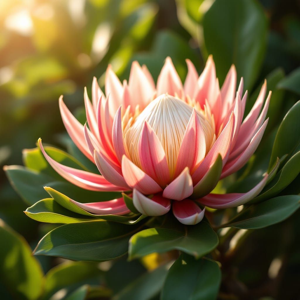 Protea Flower in Bloom: Botanical Photography
