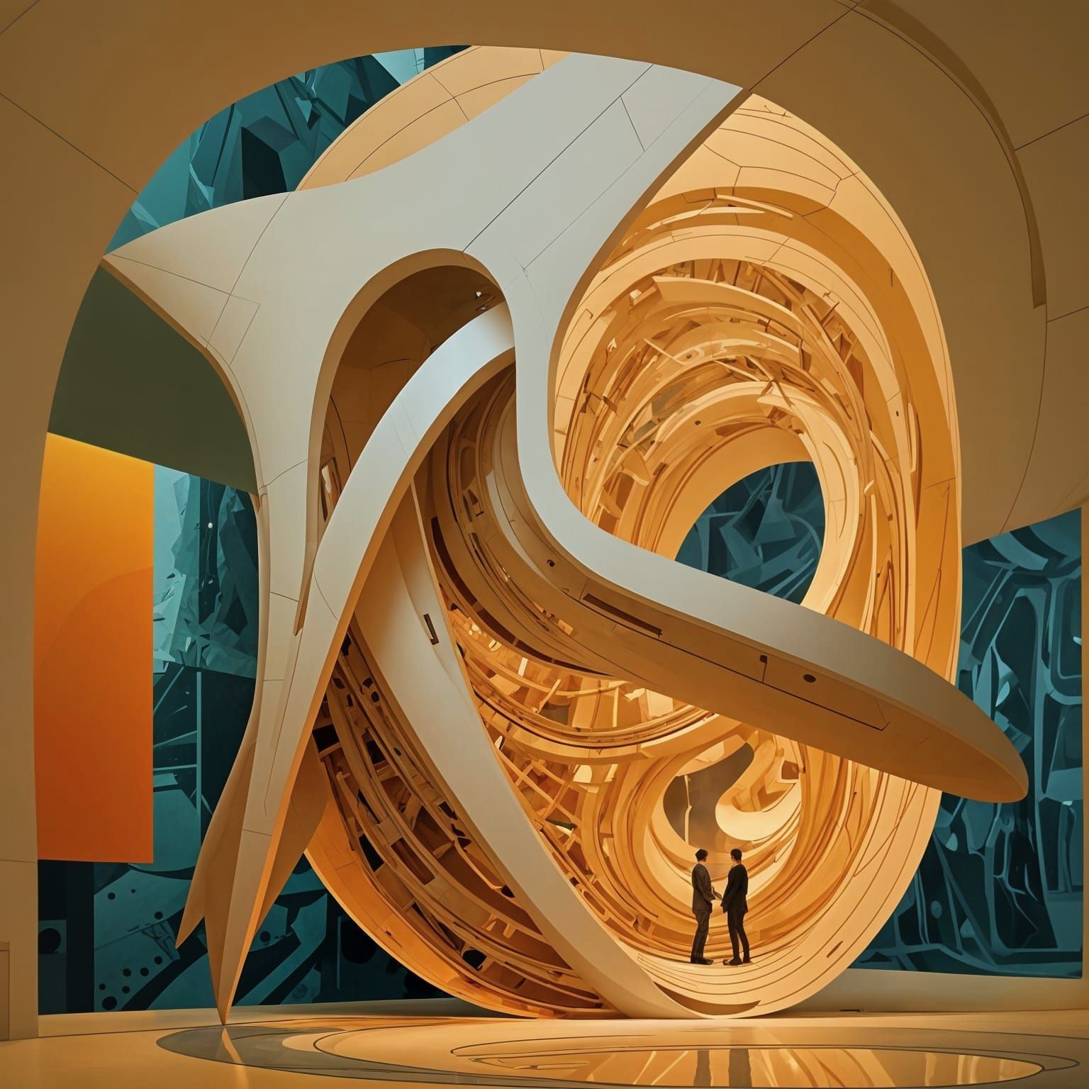 Dreamlike Futuristic Architecture in Moebius-Inspired Postmo...