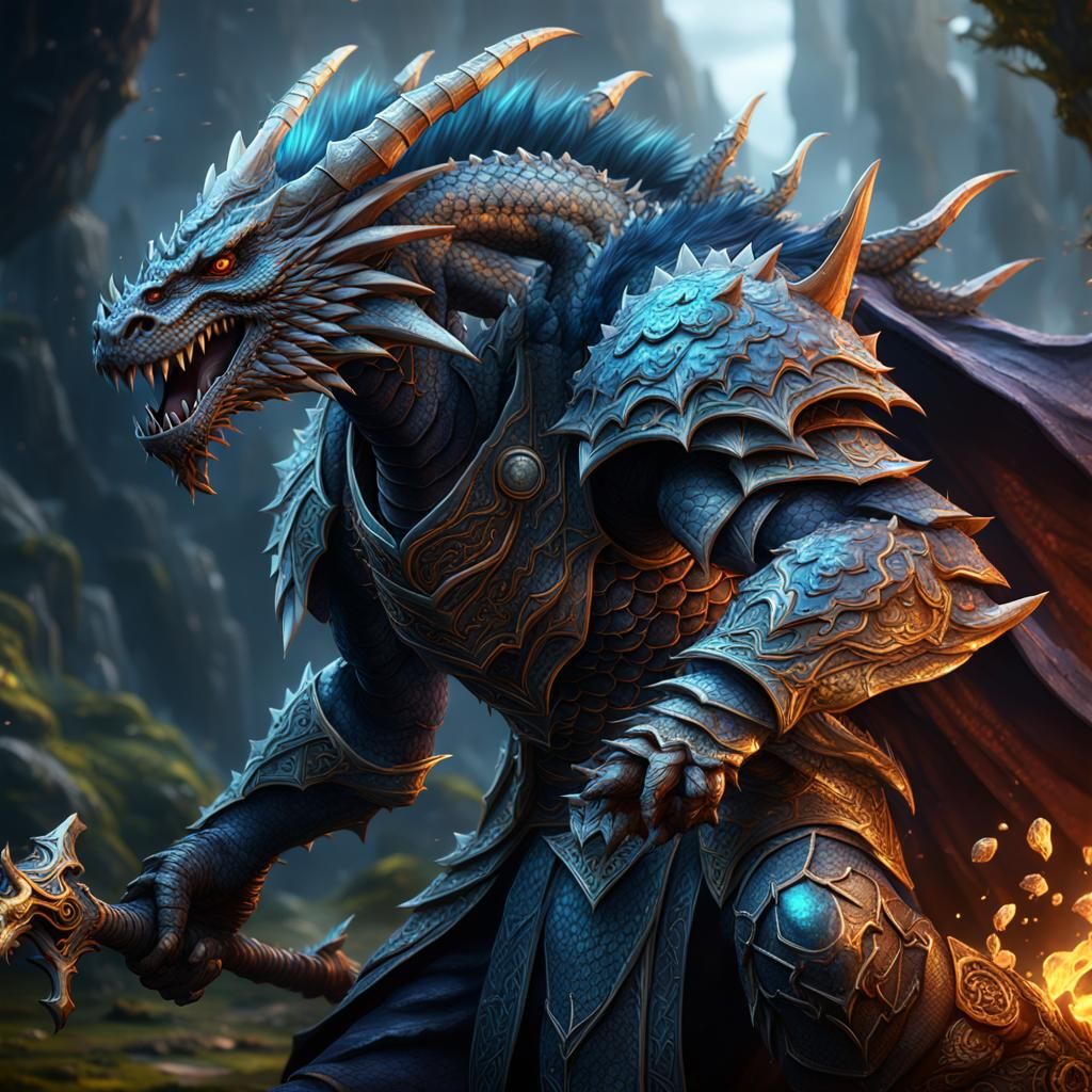 Detailed Dragon RPG Character in Fantasy Art Style