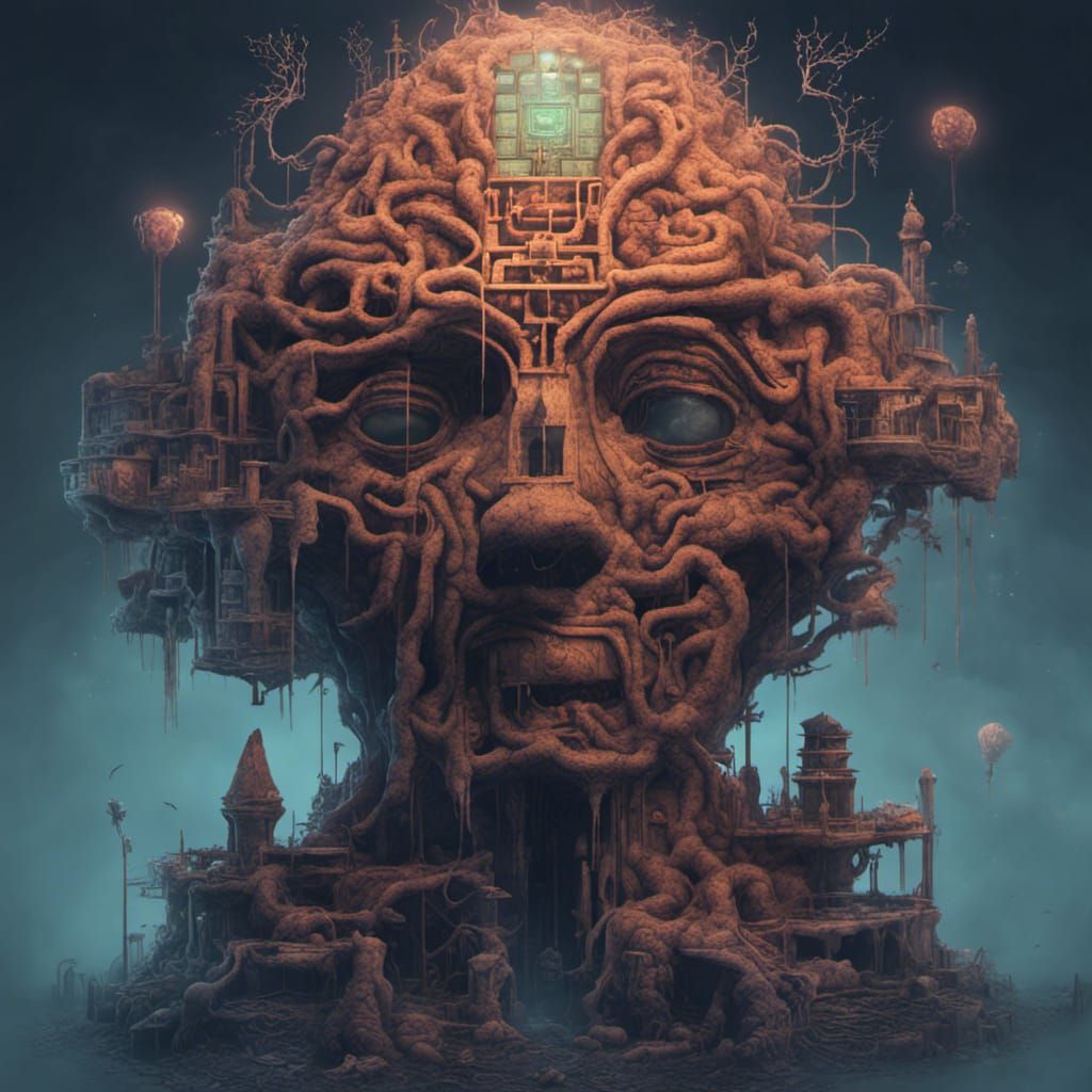 Mental Health Maze: Detailed Fantasy Concept Art