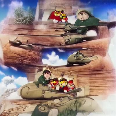 Alvin and the Chipmunks in WWI Anime Style