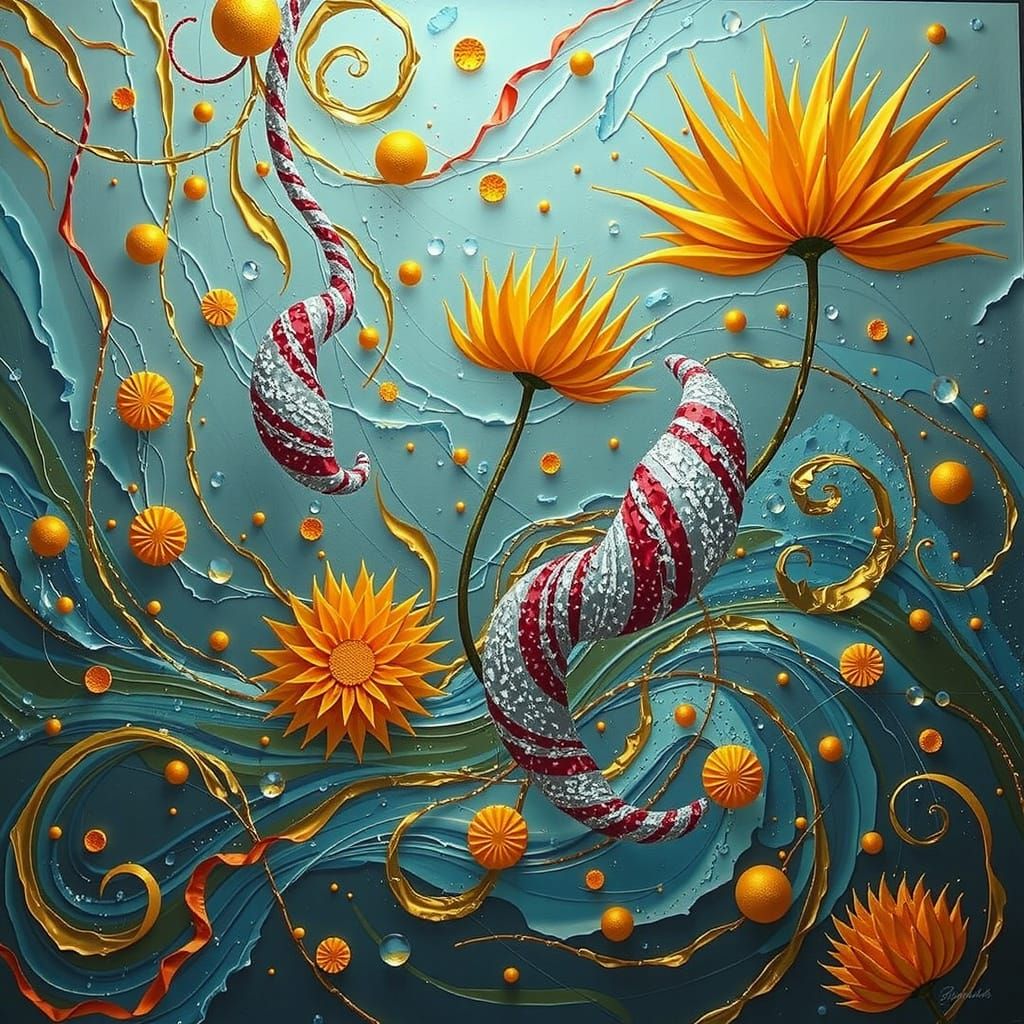 Abstract Gelato Colors Swirling in Bold Stripes