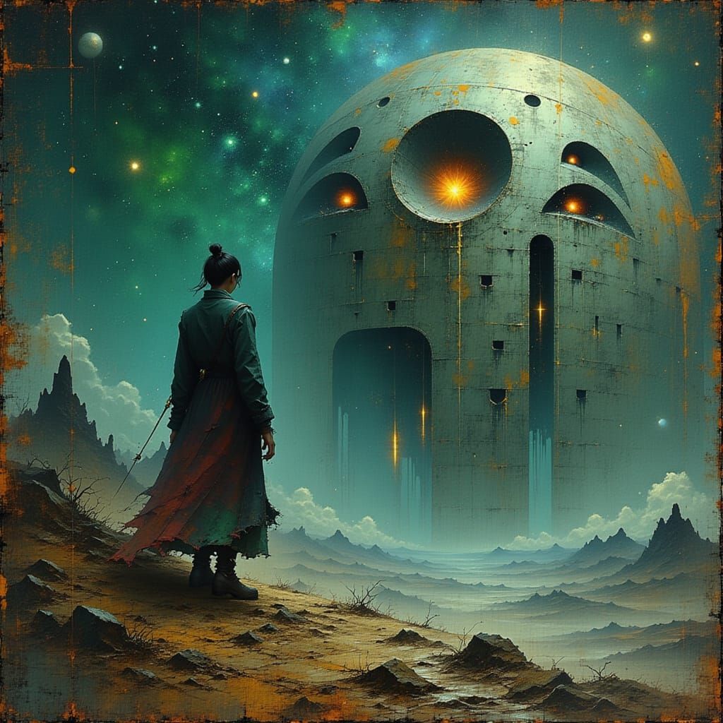 Colossal Ancient Robot Awakens in Cosmic Nebula