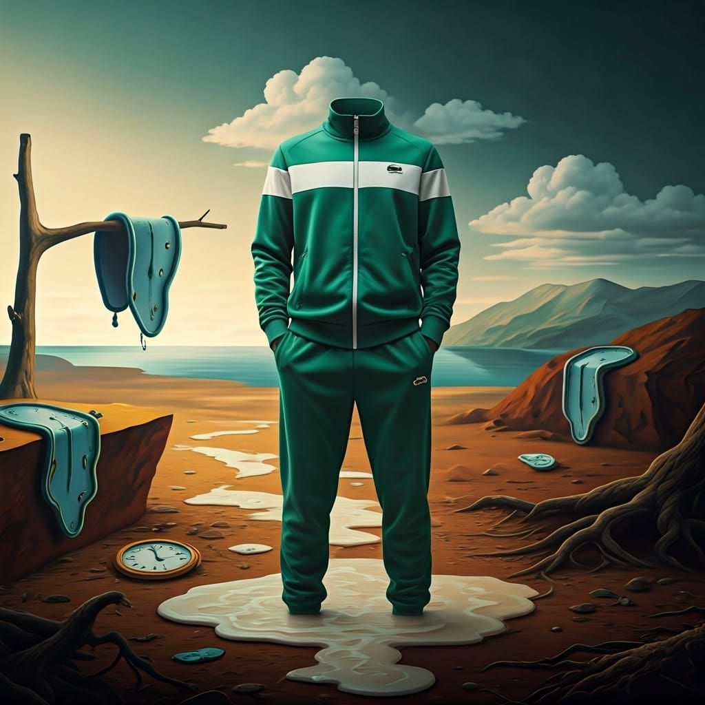Lacoste Tracksuit Melts in Surreal Dreamscape