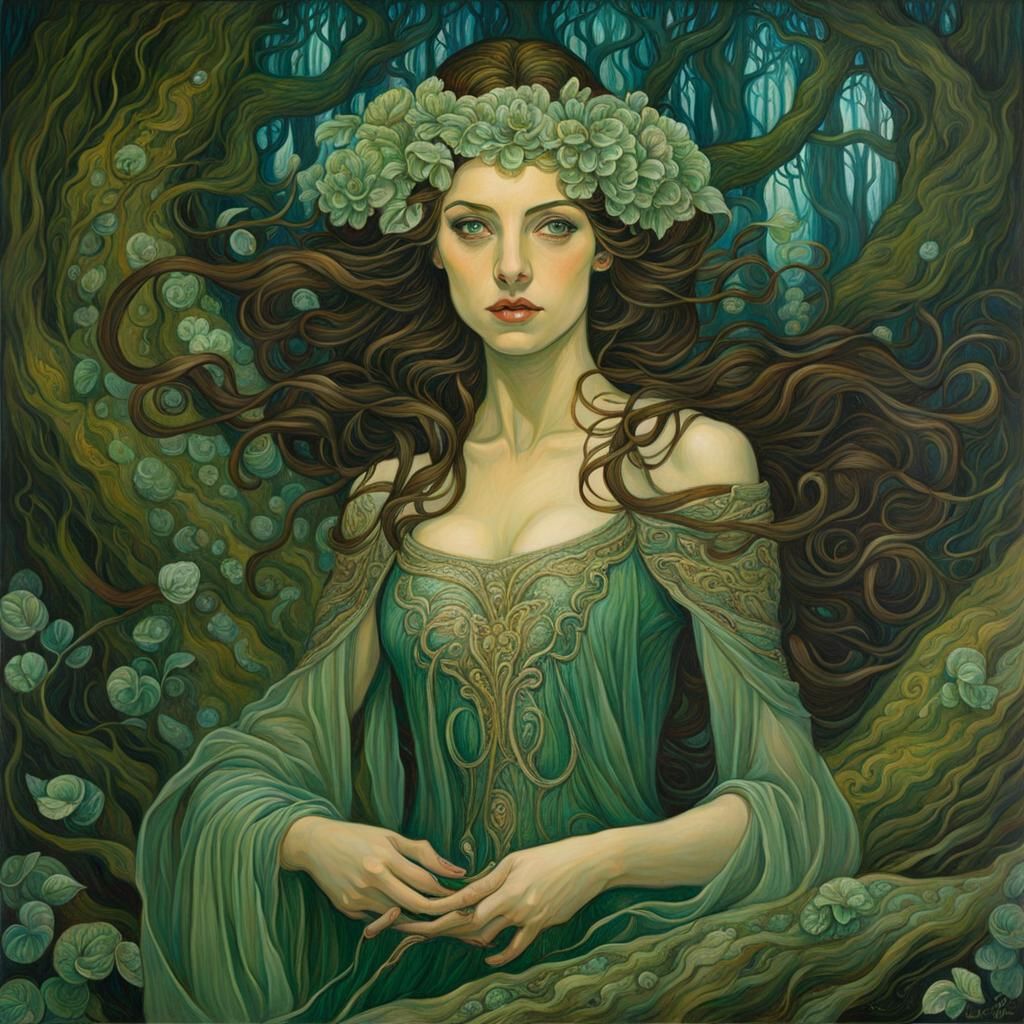 Eldritch Forest Painting in Ethereal Style