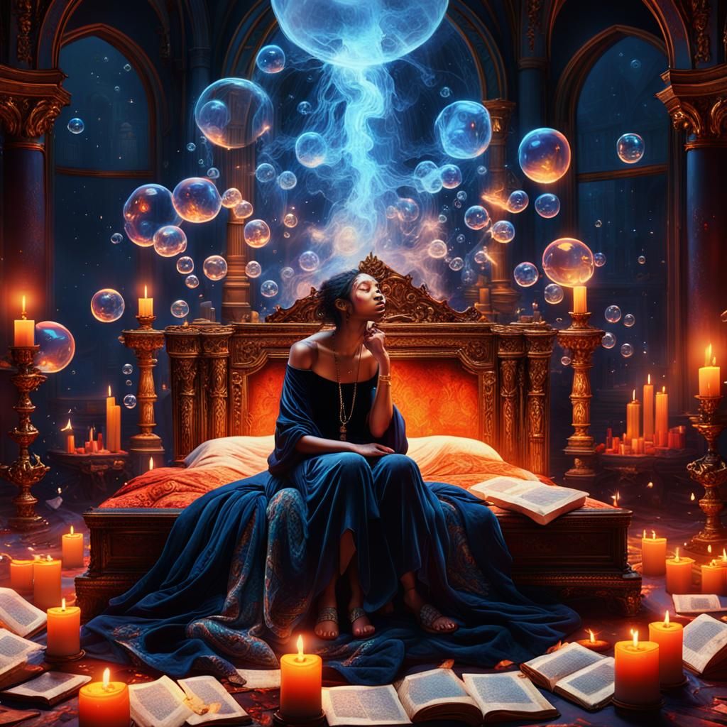 Lunatic Woman's Glowing Thought Bubble: Fantasy Realism