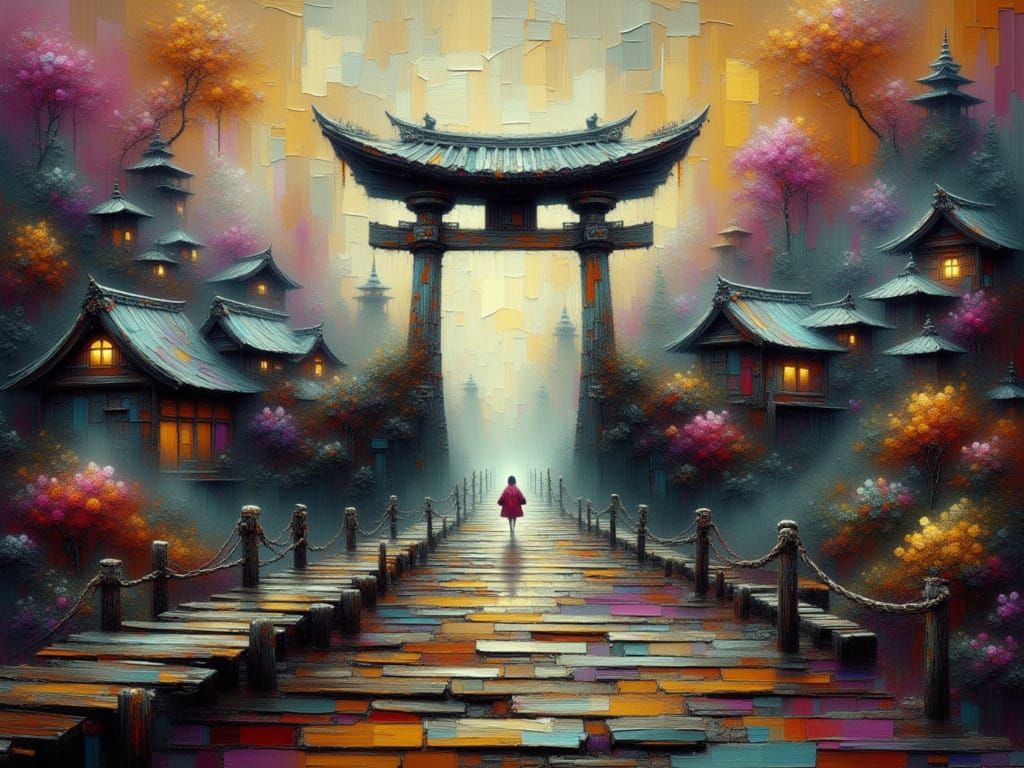 Surreal Tori Gate Divides Paradise and Hellscape