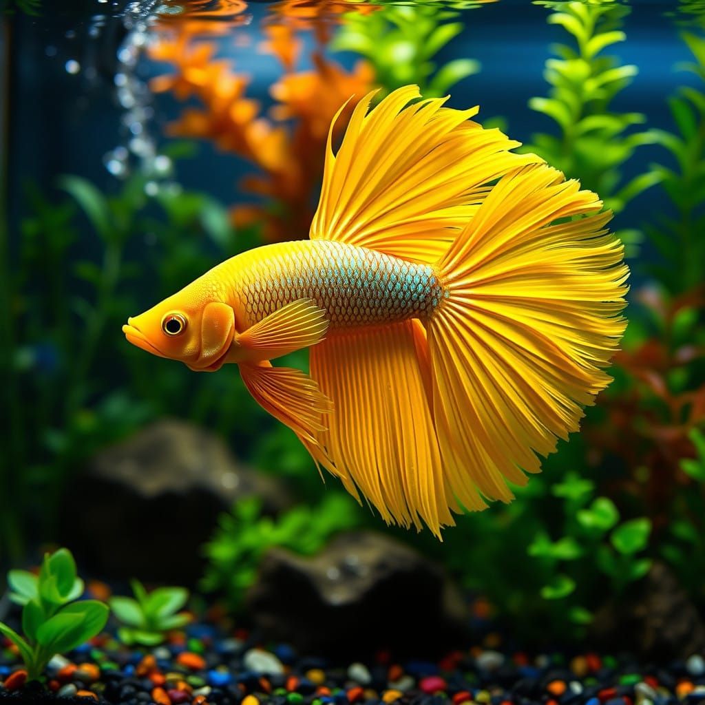 amazing Yellow Betta fish