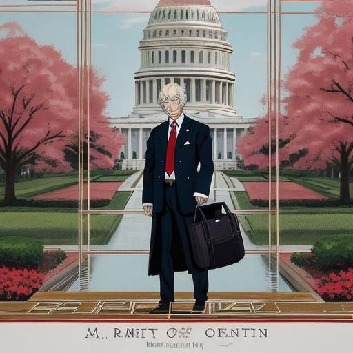 Country Gentleman Visits Washington DC in Anime Style