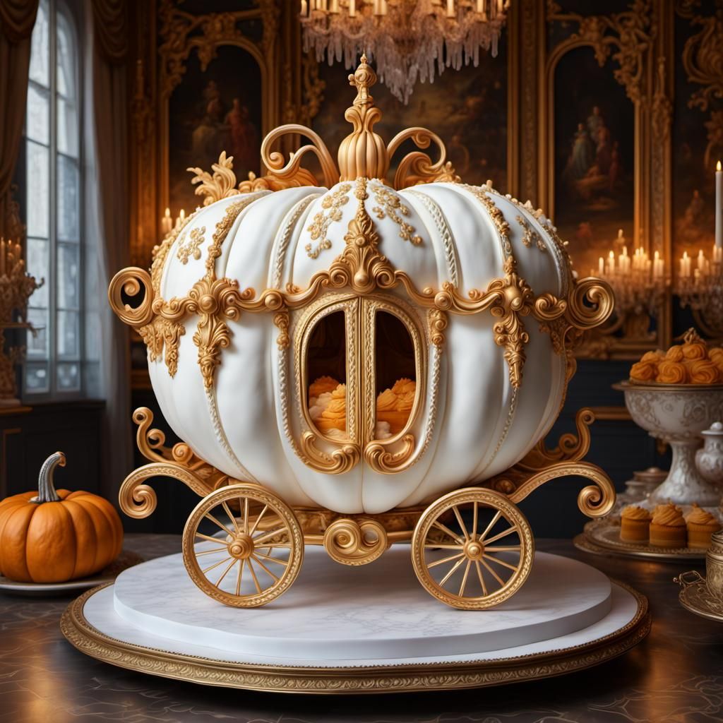 Baroque Pumpkin Carriage Cake in Paris