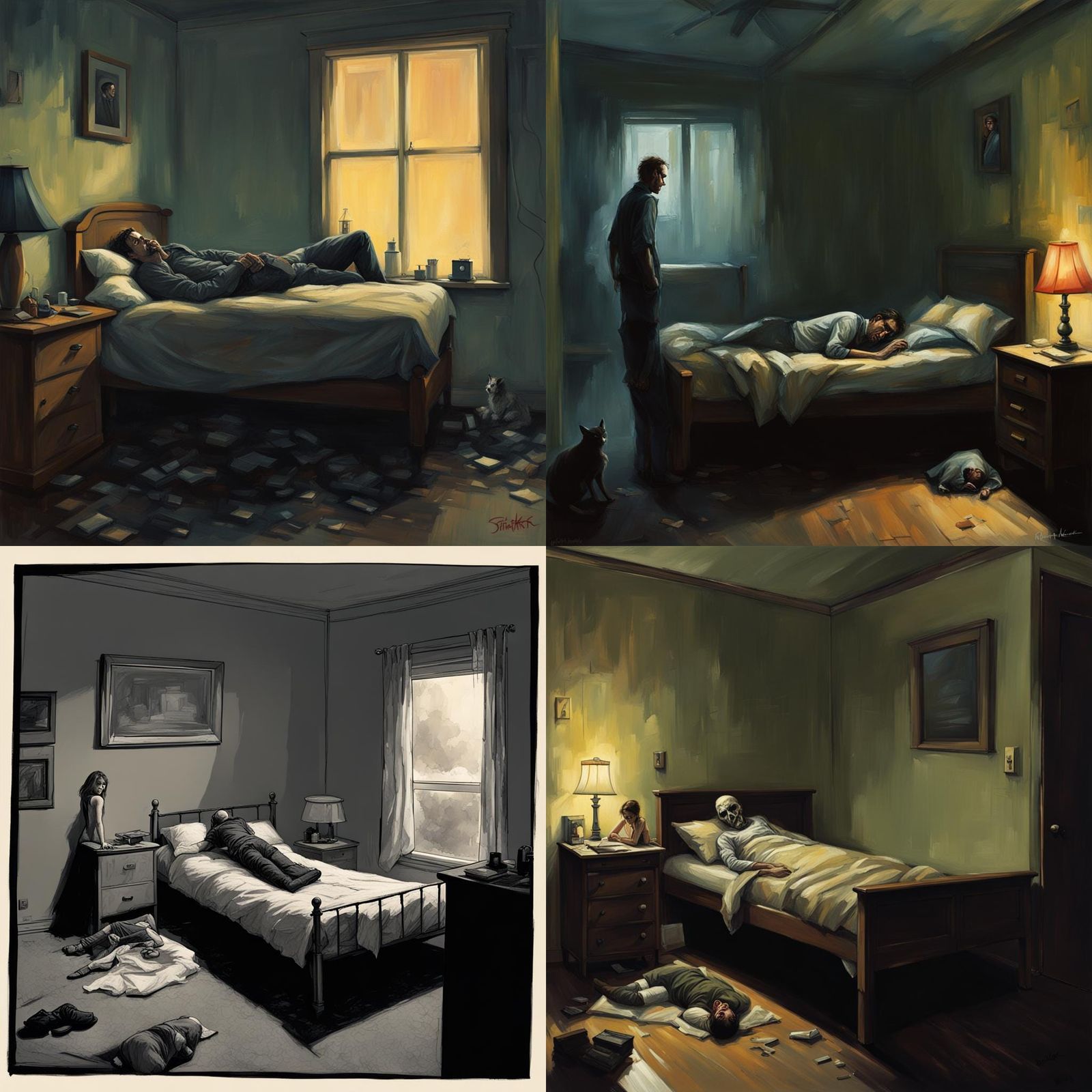 Sinister Stalker Watching Sleepers