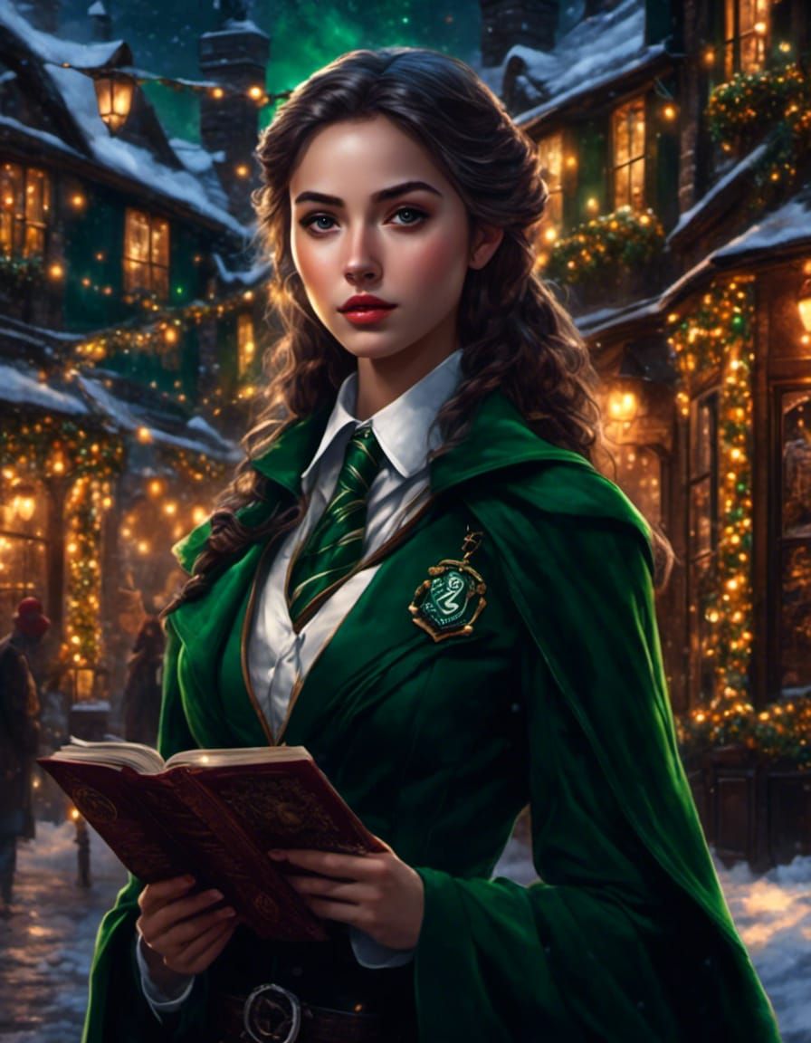Slytherin Master in Hogwarts Christmas Scene