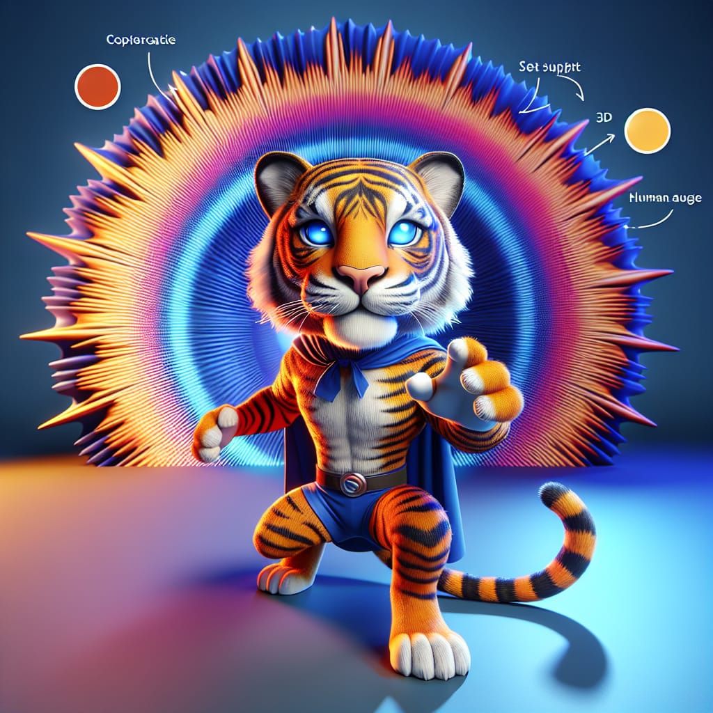 Talking Tiger Superhero in 3D Digital Art