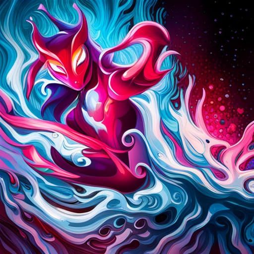 Polychromatic Greninja Graffiti Art