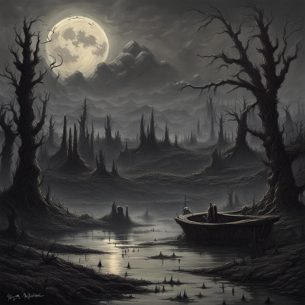 Sinister Bayou Monster Under a Bad Moon