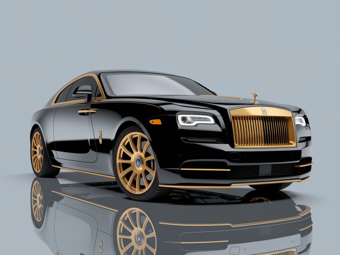 Black Rolls-Royce with Gold Accents