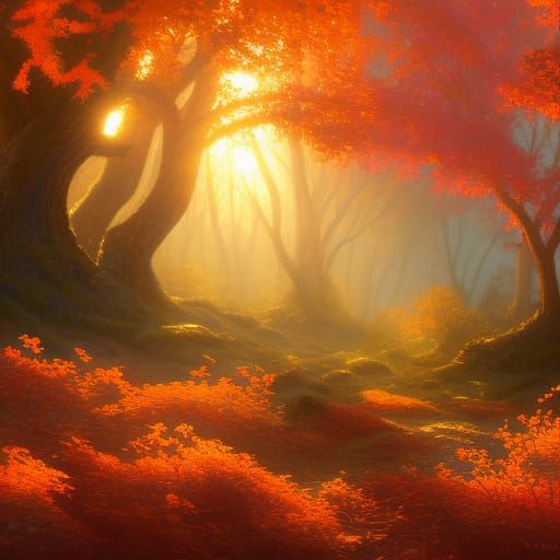 Gothic Cottagecore Scene in Autumnal Splendor