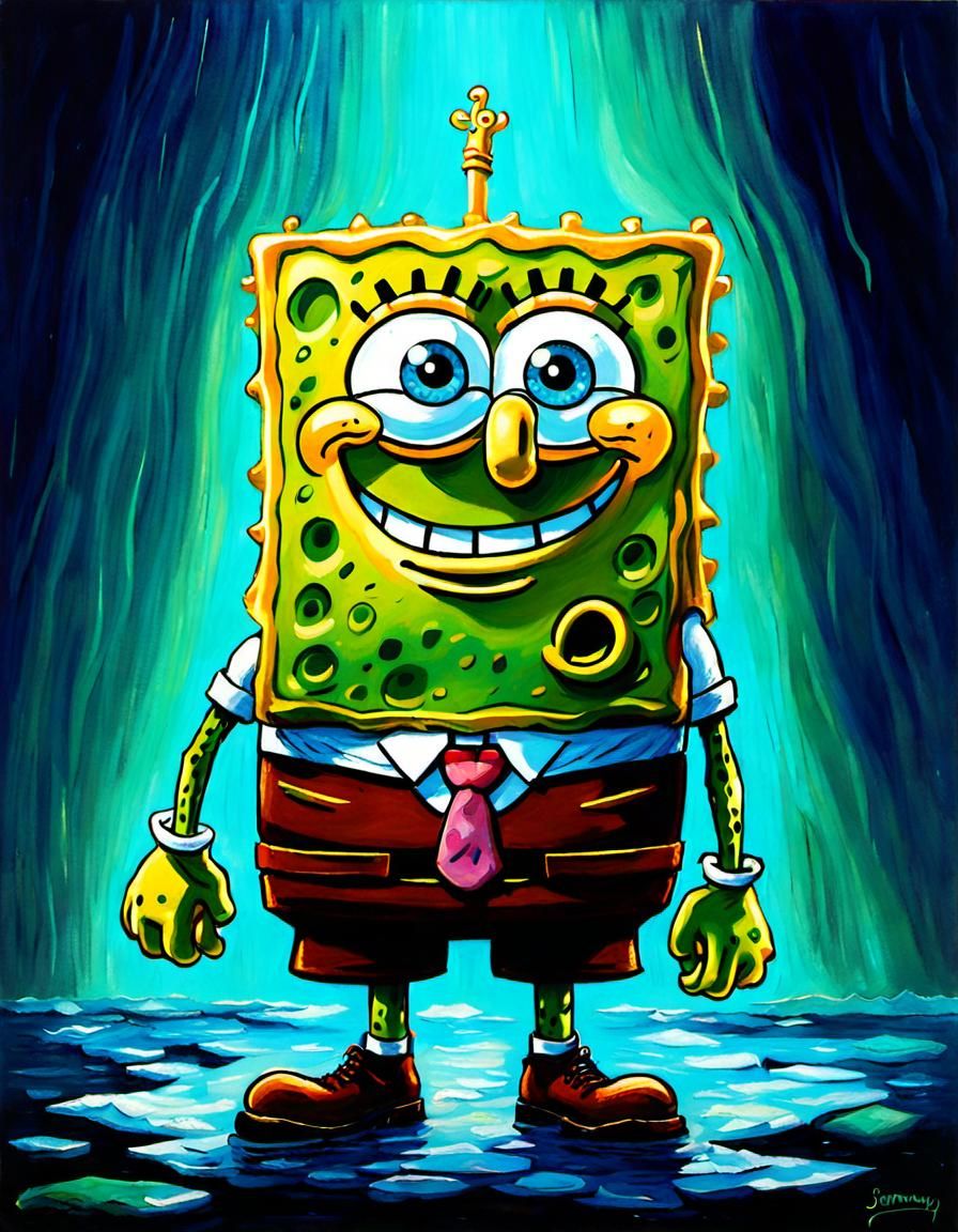 SpongeBob SquarePants as Loki in Oil Painting
