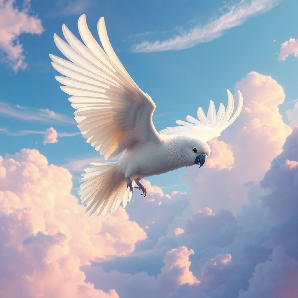 Majestic Parakeet Soaring in Dreamlike Concept Art