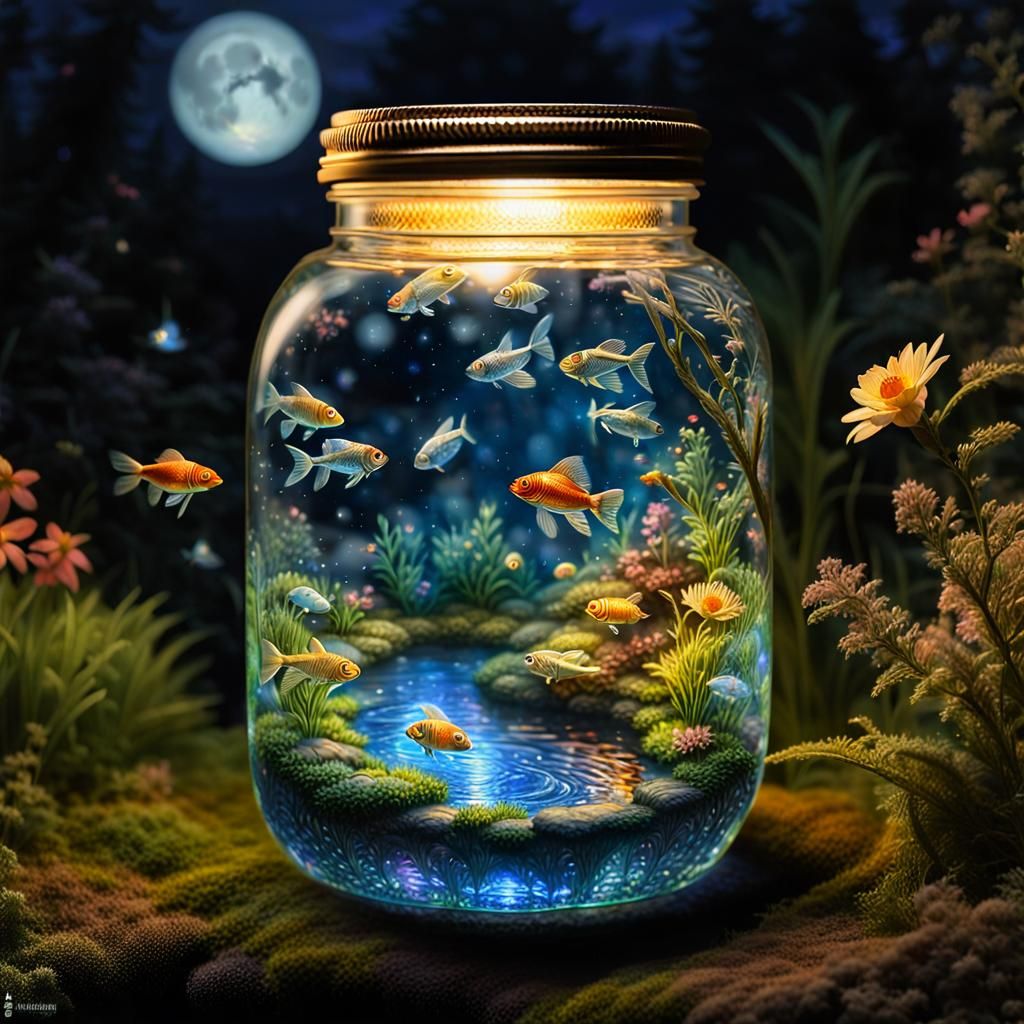 Miniature world in a jar