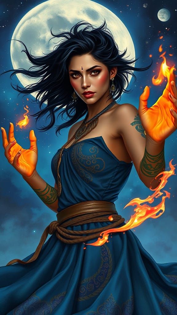 Mystical power ignites under a starry sky