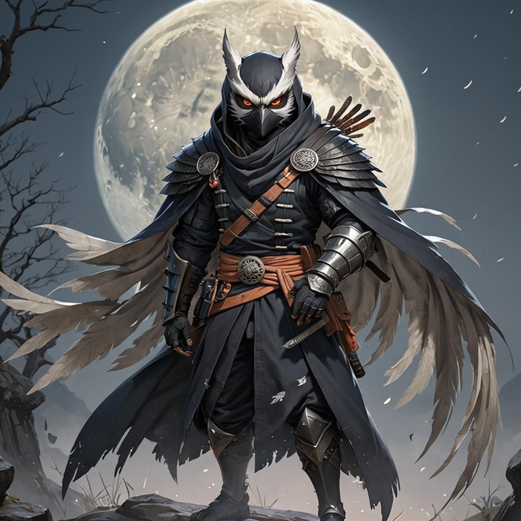 Owlin Ninja Under Pale Moonlight: Anime Style