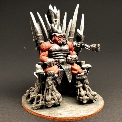 Orc King on Bone Throne: Fantasy Art