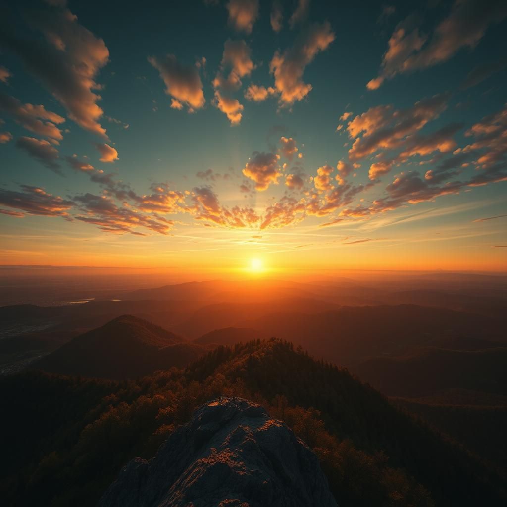 Hyperdetailed Sunset Landscape in Digital Matte Painting