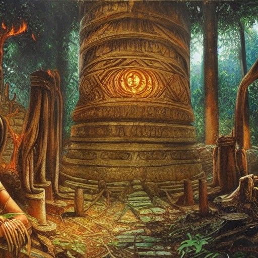 Jungle Temple Runes: Oil Painting Adventure
