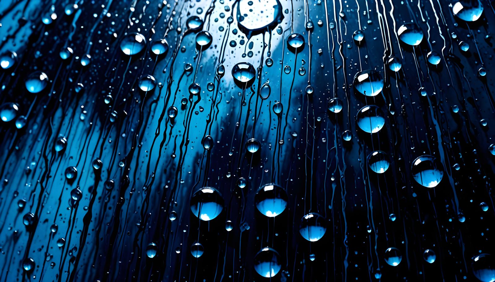 Abstract Expressionism: Vibrant Blue Rain
