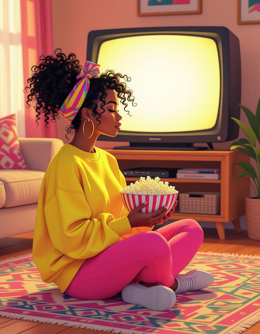 Black Woman's Movie Night in Art of Illusion Style