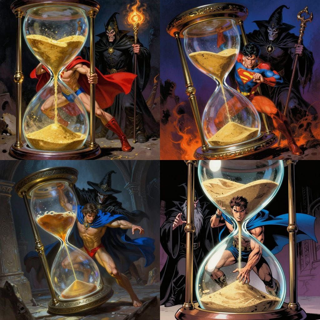 Gay Superhero Trapped by Medieval Warlock in Hourglass