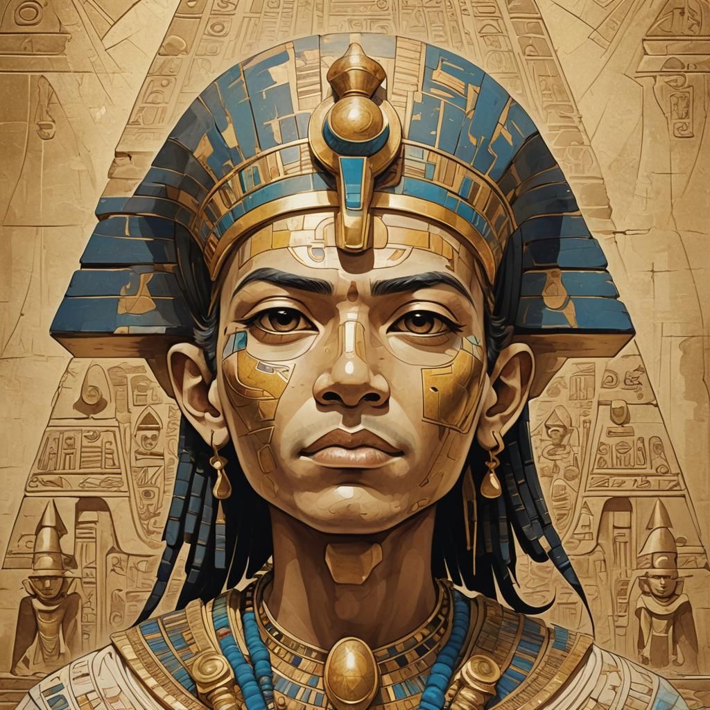 Chibi Egyptian High Priest Portrait in Anime Style
