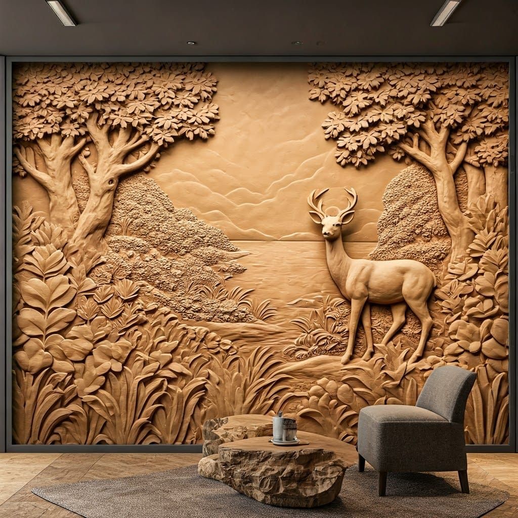Clay bas-relief