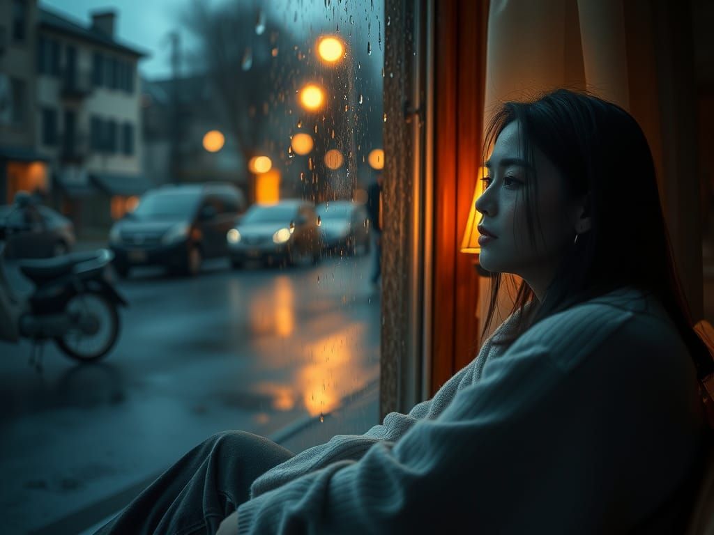 Rainy Day Relaxation in Serene Lighting