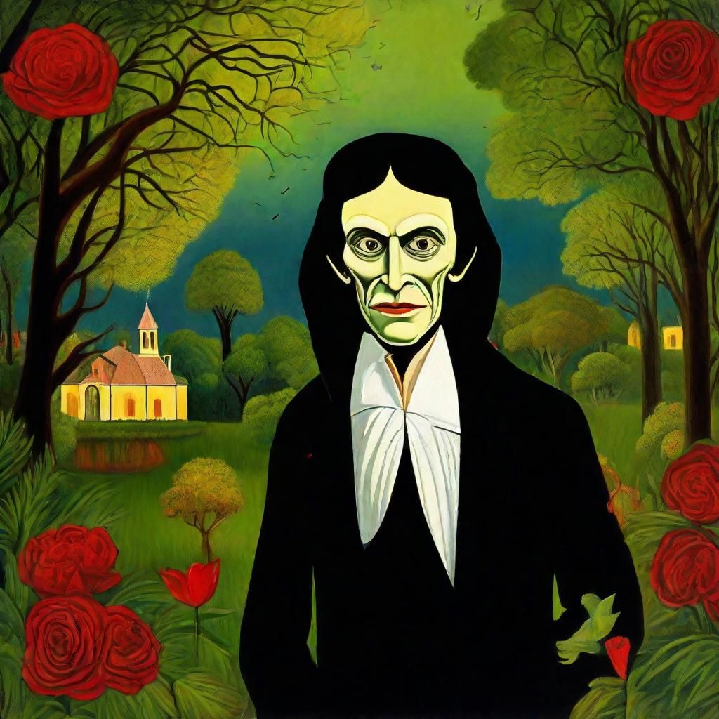 Vampire Blockbuster Poster in Naive Art Style