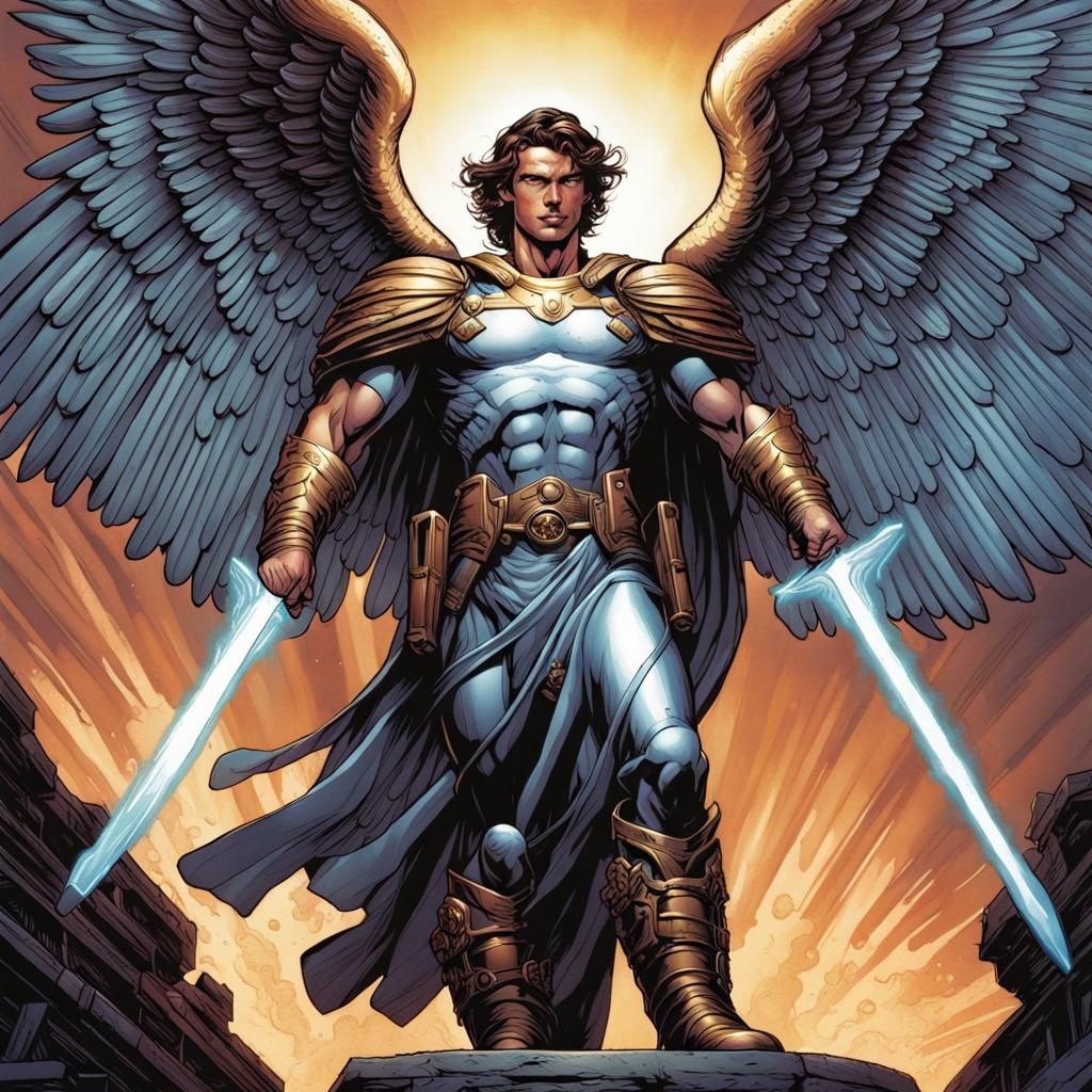 Archangel Michael in Comic Book Style