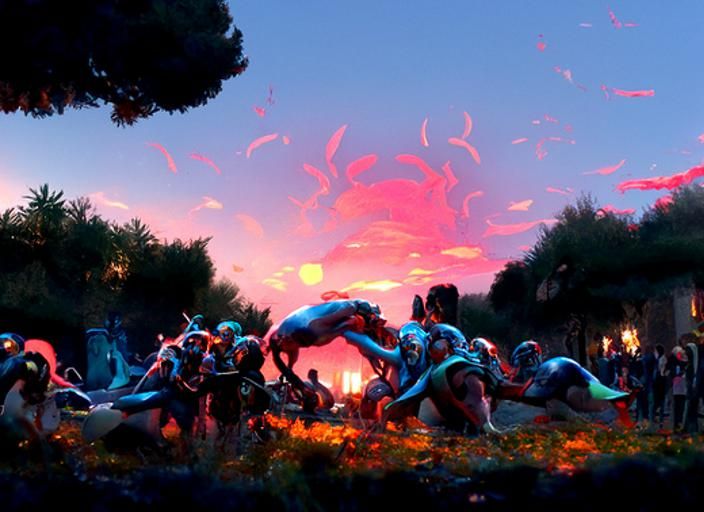 Cyan Cylisticus Horde Recreates Roman Bacchanalia