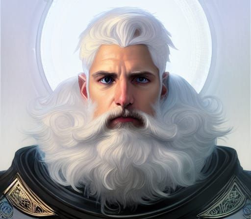 Handsome Frost Mage Portrait in Detailed Armor