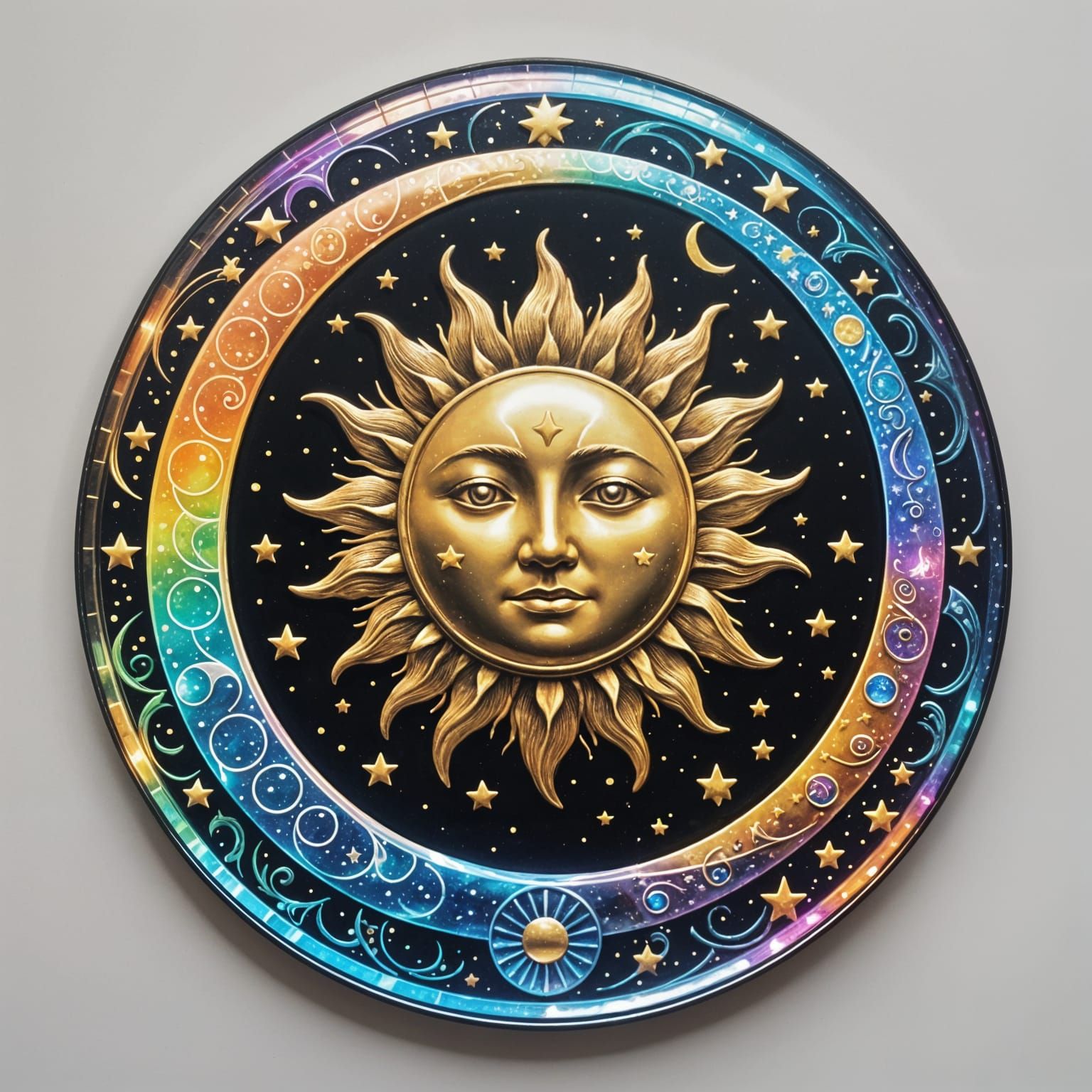 Holographic Sun and Moon Art