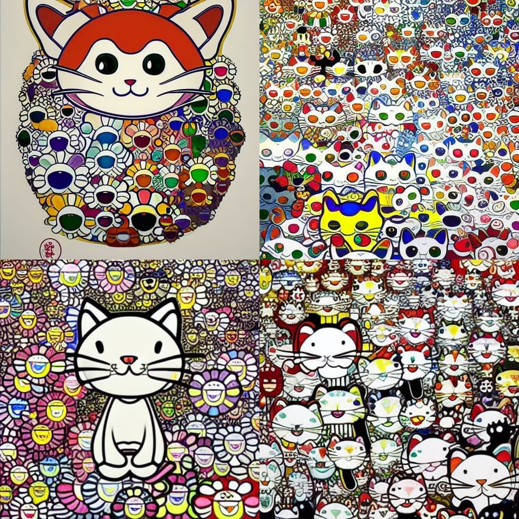 Cartoon Cats in Pop Art Style