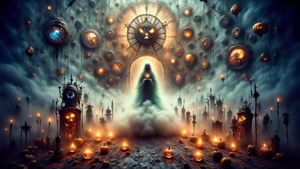 Mysterious Steampunk Figure in Misty Ritual