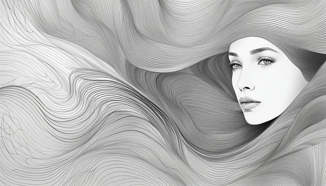 Minimalist Pencil Drawing of a Woman