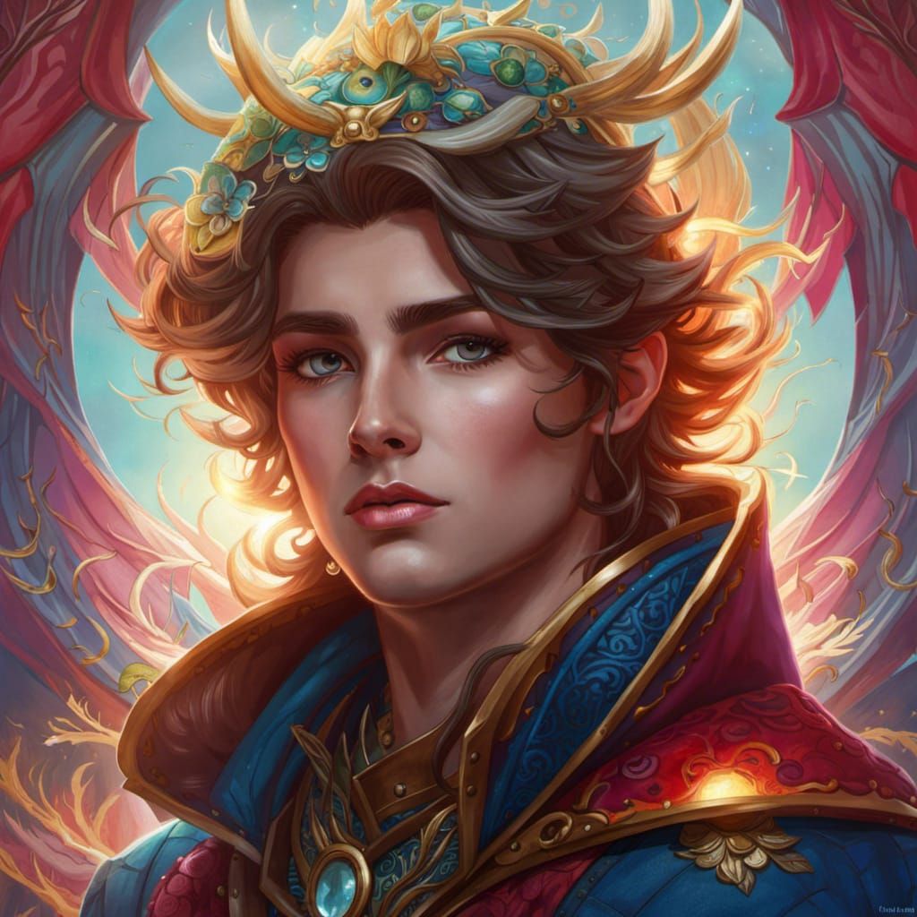 Fantasy Elf Mage Portrait in Hyperrealistic Style