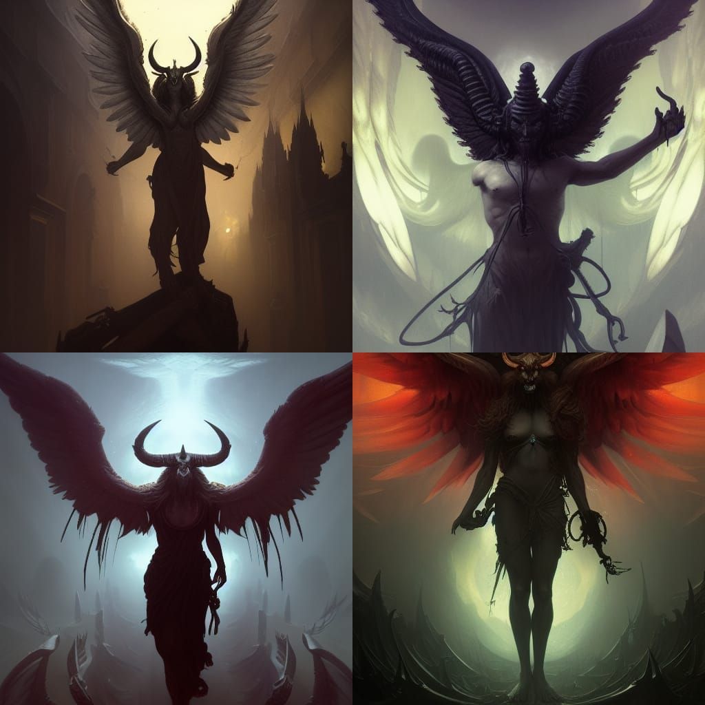 Detailed Dark Fantasy Baphomet Concept Art