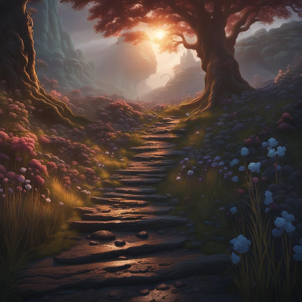 Ethereal Clearing: A Detailed Matte Painting