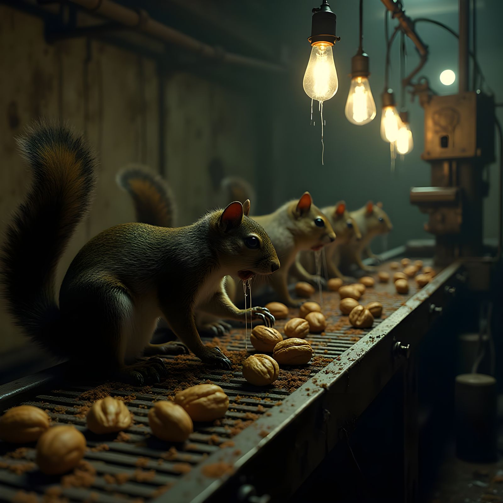 Squirrels in Dark, Industrial Underground Lair